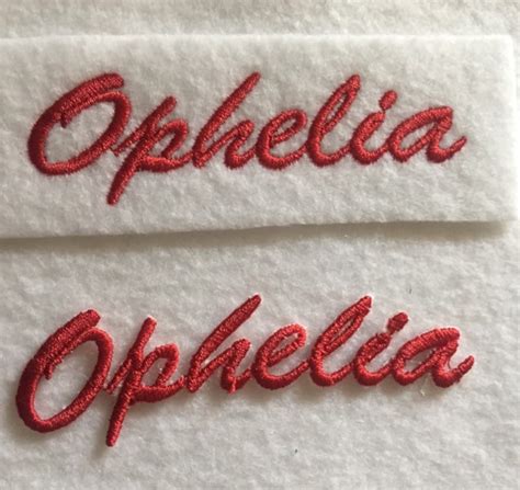 Embroidered Name Patches Free Style Diy Embroidery Script Etsy