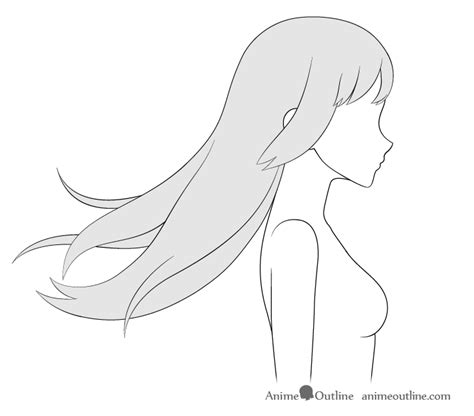 How To Draw Anime Hair Blowing In The Wind Animeoutline How To Draw