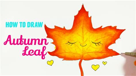 How To Draw Autumn Leaf Maple Leaf Easy And Cute Drawing Tutorial For
