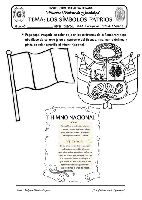 Simbolos Patrios Del Peru Para Colorear Dibujos De La Bandera Del