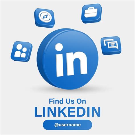 Premium Vector Follow Us On Linkedin Social Media Logos With 3d Logo