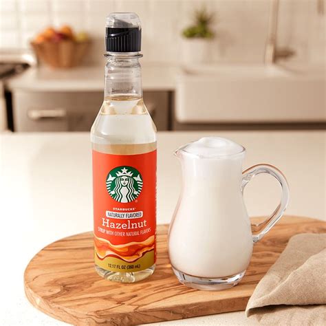 1/2 cup (4 oz) brewed espresso or extra brew espresso or extra strong coffee and add 1/4 cup (2 oz) into the bottom of two mugs. Flavored Hazelnut Syrup for Coffee | Starbucks® Coffee At ...