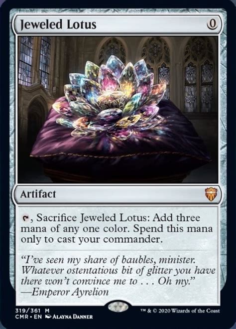 Card prices and promotional offers represent daily estimates and/or market values provided by our affiliates. Jeweled Lotus Magic: The Gathering Card Price Significantly Drops After Commander Legends Release