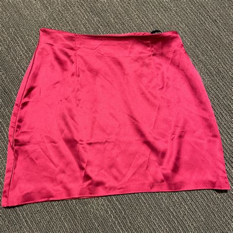 Pink Satin Mini Skirt From Misguided Depop