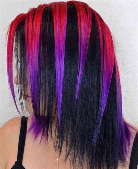 40 Crazy Hair Colour Ideas To Try In 2022 Ombre Red To Purple In 2022