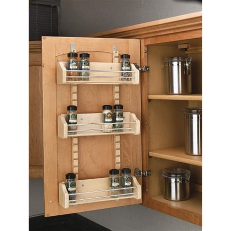 Rev A Shelf Medium Adjustable 3 Shelf Cabinet Door Mount Spice Rack