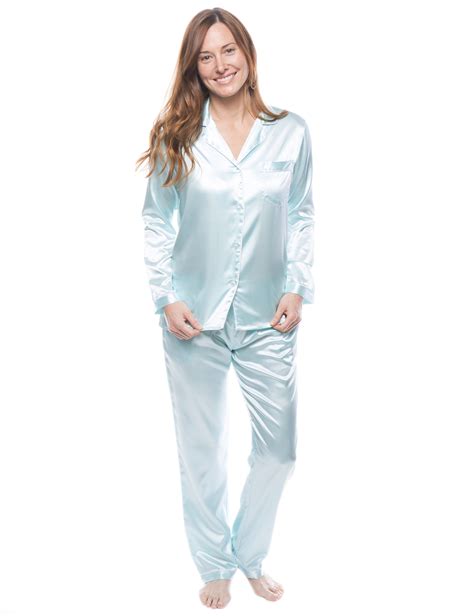 Womens Satin Pajamasleepwear Set In 2020 Satin Pajamas Sleepwear