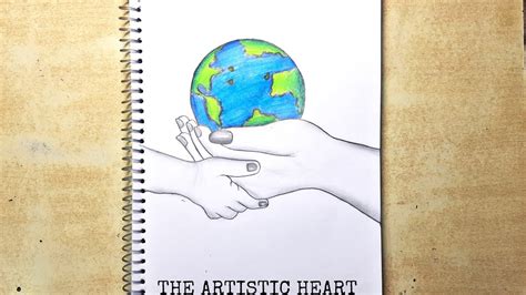 How To Draw A Hand Holding Earth Step By Step Save Earth Drawing Easy