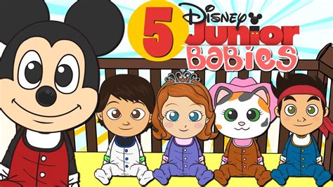 🌟 Five Little Babies 🌟 Disney Junior Characters Nursery Rhymes