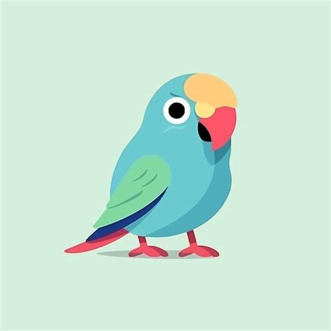 Lindo Loro Mascota Vector Estilo De Dibujos Animados Vector Premium