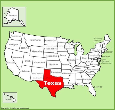 Texas Location On The Us Map