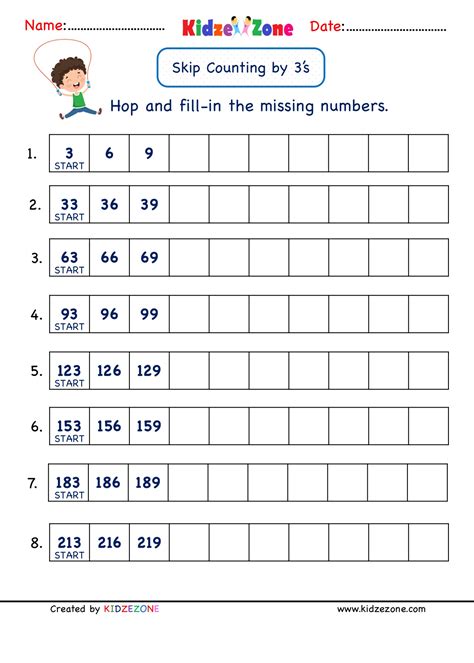 Grade 2 Math Skip Counting Worksheets Kidzezone
