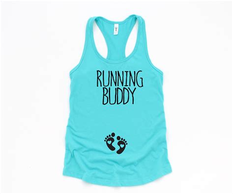 Running Buddy Tank Pregnancy Announcement Maternity Running Tank Pregnancy Running Tank