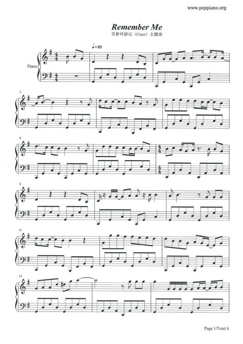 Miguel Coco Remember Me Sheet Music Pdf Free Score Download ★