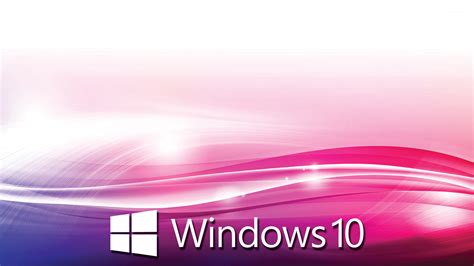 Windows 10 White Text Logo On Purple Waves Wallpaper Computer