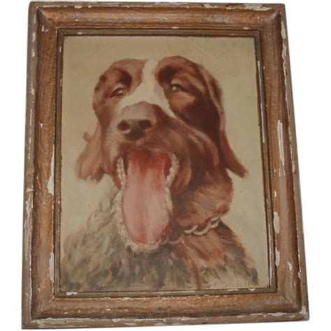 Antique Dog Oil Painting Signed Sold On Ruby Lane