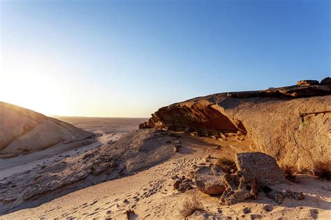 Rock Formation In Namib Desert In Sunset Landscape Photograph By