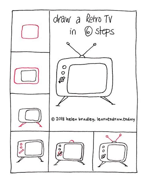 Draw A Retro Tv In Six Steps