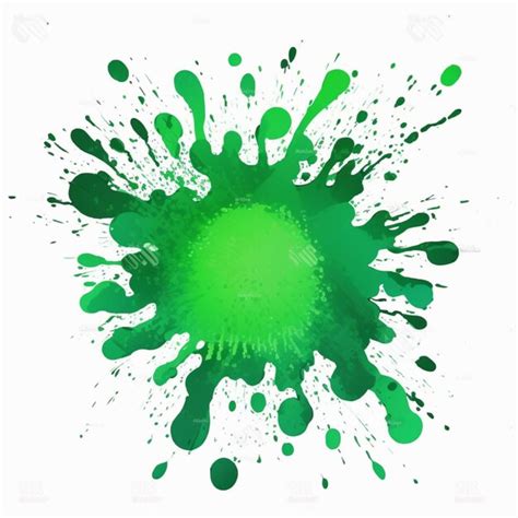 Premium Ai Image Green Paint Splatter On White Background Generative Ai