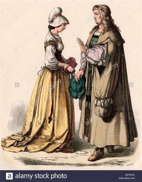 German Scholar And A Woman With A Book 1500s Renaissance Clothing