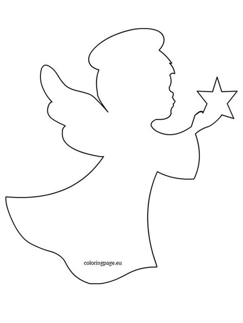 Graceful Angel Star Template Coloring Page