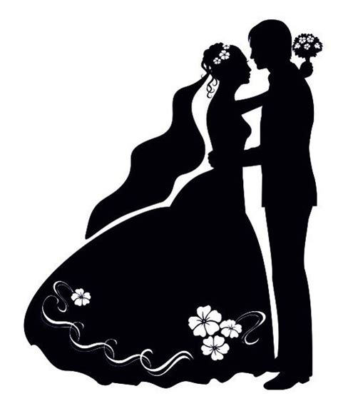 Bride And Groom Silhouette Vector At Getdrawings Free Download