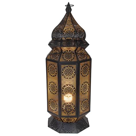295 Black And Gold Moroccan Style Lantern Floor Lamp