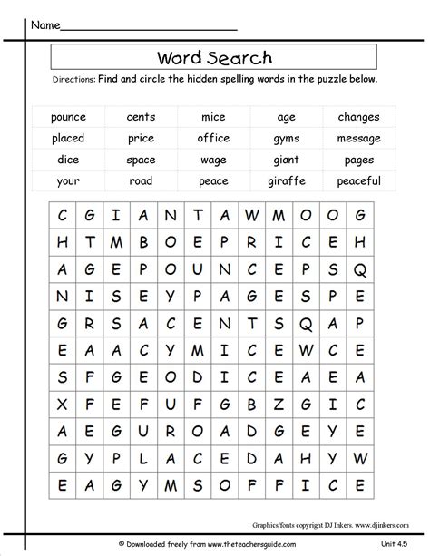 Crossword Puzzles 4th Grade