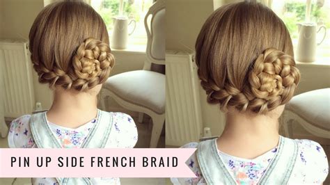 pin up side french braid by sweethearts hair youtube