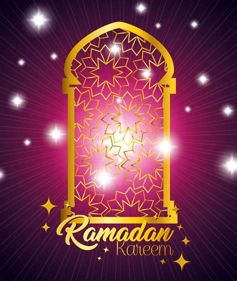 Ramadan Kareem Poster With Frame Arch 2704335 Vector Art At Vecteezy