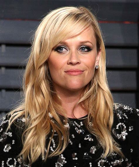 Reese Witherspoon Long Wavy Formal Hairstyle With Side Swept Bangs