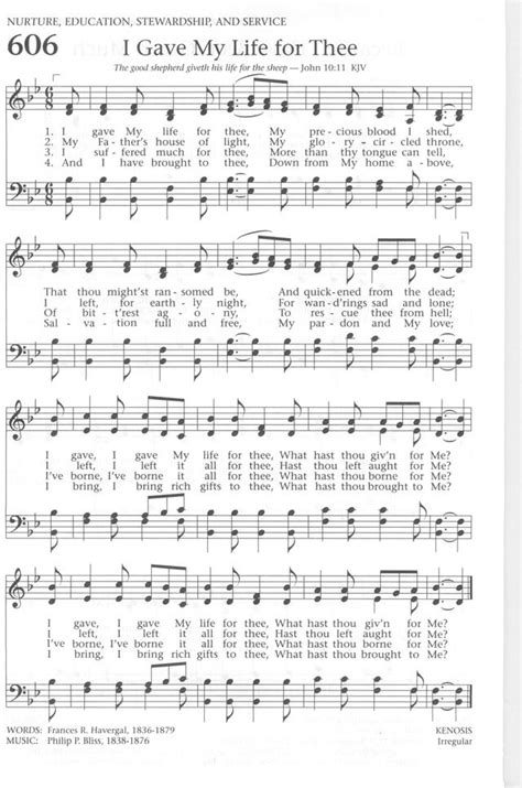 Baptist Hymnal I Gave My Life For Thee Christian Song Lyrics Hymns Lyrics Gospel