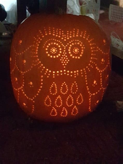 Used A Drill To Create This Owl Pumpkin Took Around 2hrs All Together