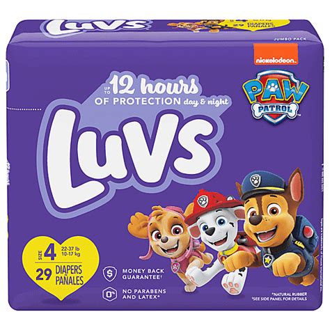 Luvs Diapers Size 4 22 37 Lb Paw Patrol Jumbo Pack 29 Ea Shop