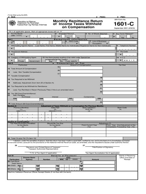 1601c 2001 2024 Form Fill Out And Sign Printable PDF Template