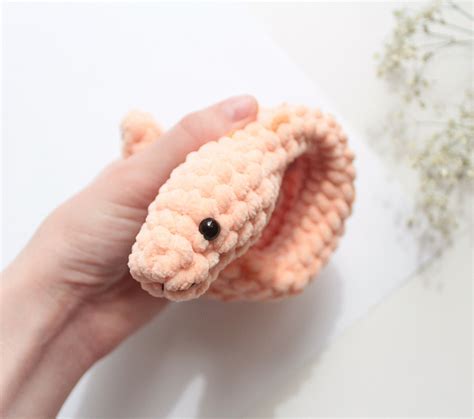 Plush Cute Snake Crocheted Funny Toy And Good Friend Etsy