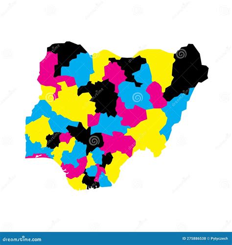nigeria political map of administrative divisions stock illustration illustration of geography