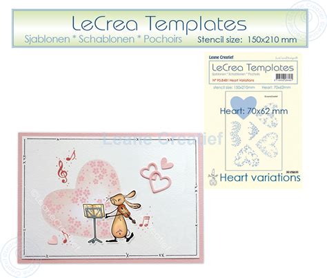Leane Creatief Stencil A5 Herz Variationen Heart Variations 958481
