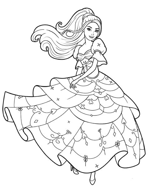Coloring Page Dance Barbie