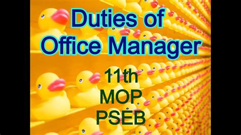 From the temporary or permanent role of the trade finance officer through to the position of head of trade finance in a major financial services organisation, any successful candidate for such a position must. Duties of office manager - YouTube