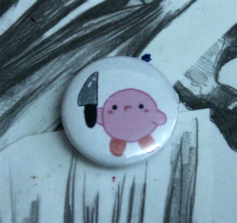 Kirby With Knife Pin Etsy