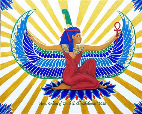 maat egyptian goddess of truth winged ma at art print etsy