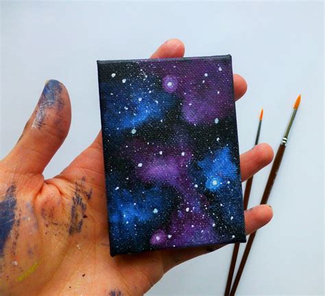 Linen offers a fair superior surface to paint on due it's basically a stick with a cork ball on the end covered in chamois leather. Galaxy Canvas Mini Painting Fridge Magnet Magnet Art