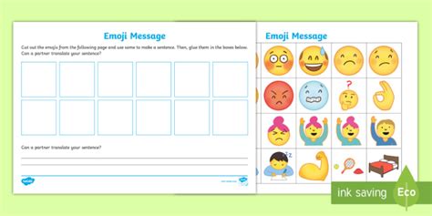 😊 Emoji Message Worksheet Teacher Made