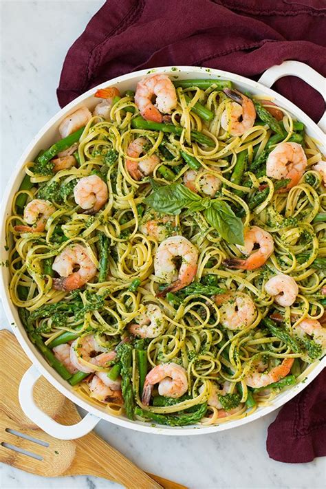 Shrimp Pesto Pasta With Asparagus Cooking Classy