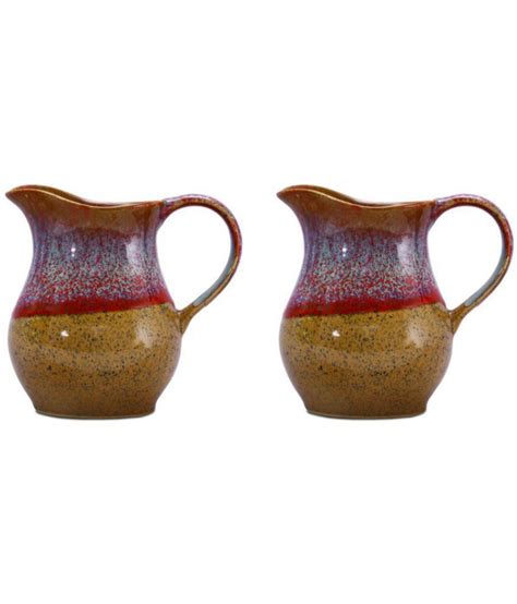 Shark tank name and logo used with permission. Caffeine Water Jug/Pitcher Ceramic in Brown (Set of 2 ...