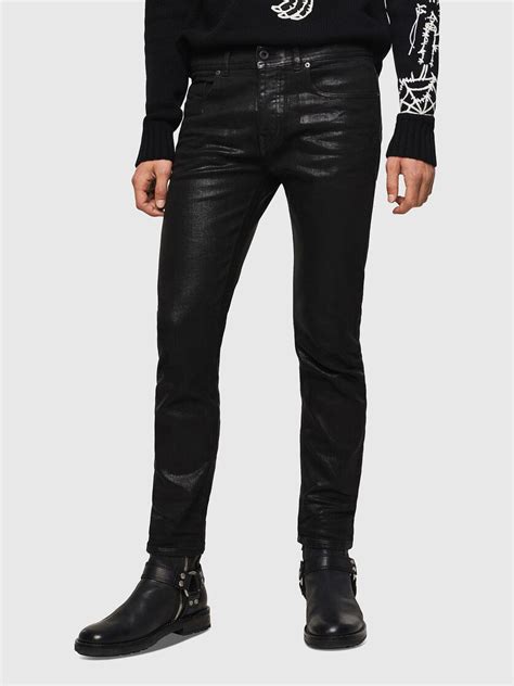 Type 2814 Men Coated Jeans With Shiny Finish Diesel Black Gold