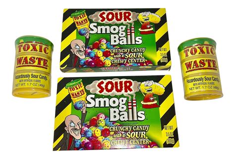 Toxic Waste Sour Candy Barrell 2 And Sour Smog Balls 2 Known As
