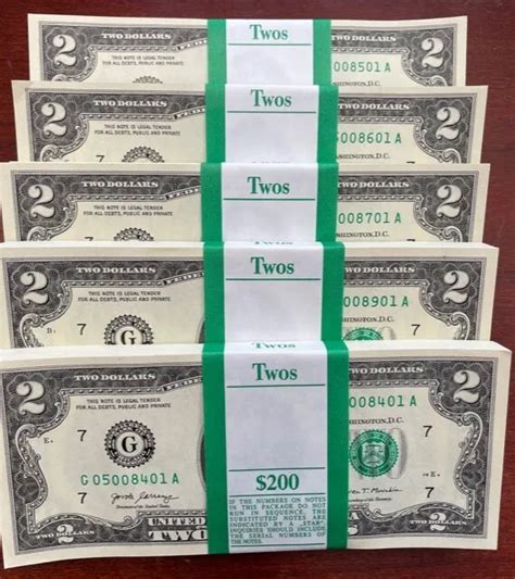Two Dollar Lot Of New Uncirculated Real Money Sequential Numbers Picclick
