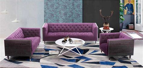 Modern Purple Sofa Arl Beartiz Fabric Sofas